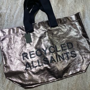 NEW Metallic All Saints Oversized Tote Bag.